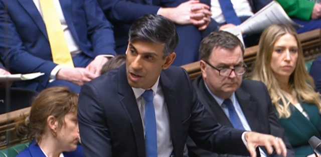 Sunak speaking in Commons during PMQs