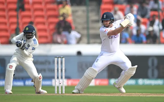 England's Jonny Bairstow plays a shot