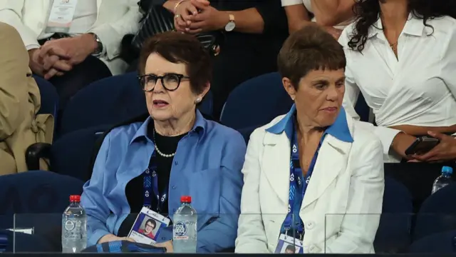 Billie Jean King in the crowd