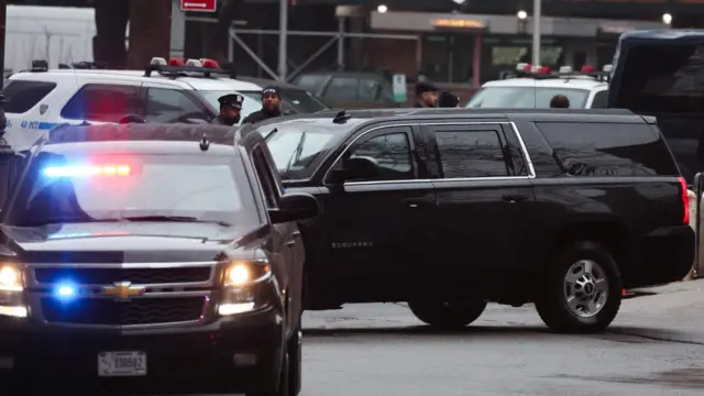 Trump's motorcade driving in New York