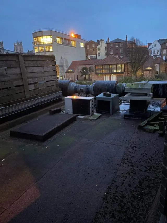 The view outside a hotel window in York