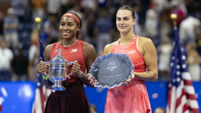 Coco Gauff and Aryna Sabalenka after the US Open final