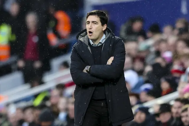 Bournemouth head coach Andoni Iraola on the sidelines