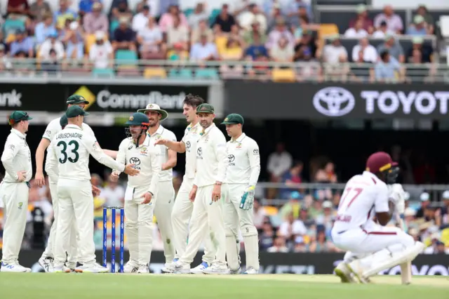 Australia celebrate wicket