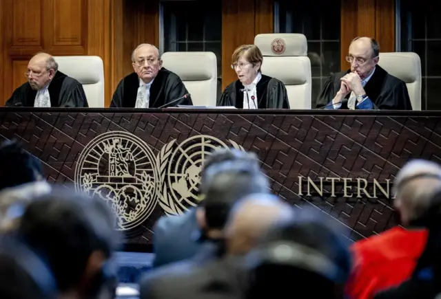 President Donoghue and other judges during a ruling by the International Court of Justice (ICJ)