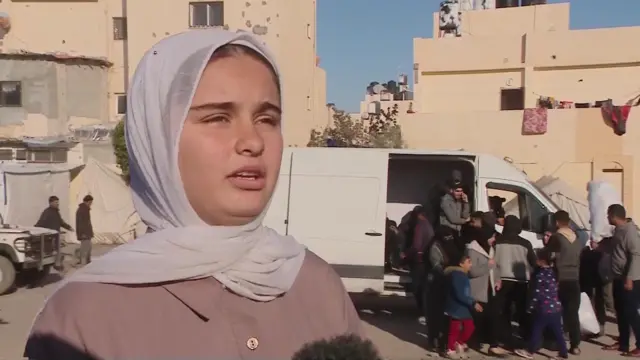 A young woman giving an interview