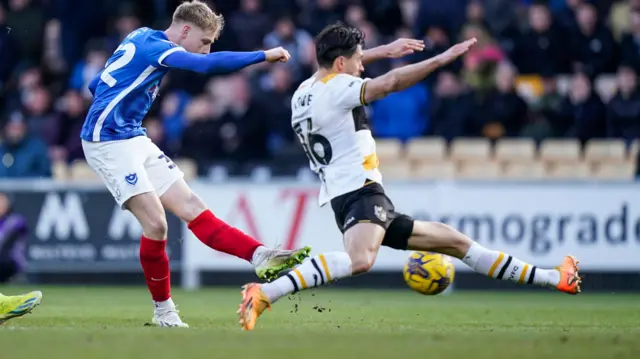 Portsmouth in action against Port Vale