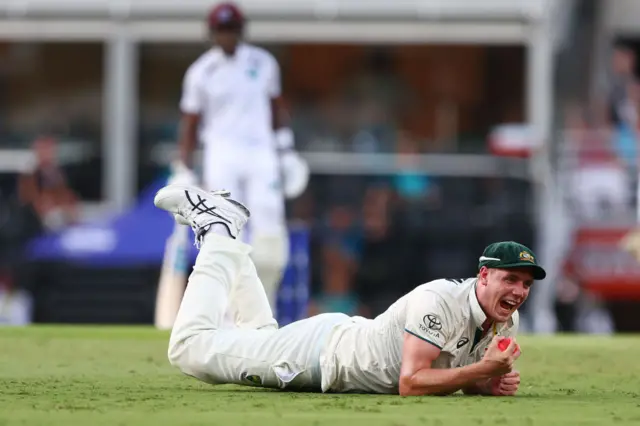 Cameron Green celebrates a wicket