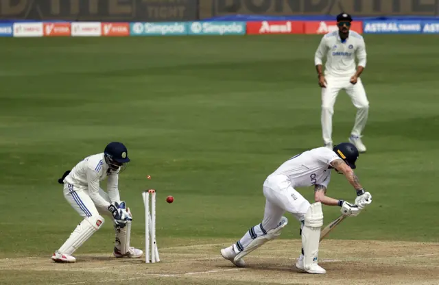 Ben Stokes is bowled