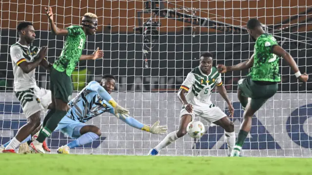 Semi Ajayi scores for Nigeria against Cameroon