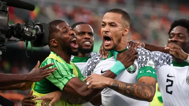 Nigeria score a goal at 2023 Afcon