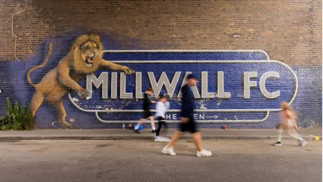 A mural outside the New Den home of Millwall Football Club