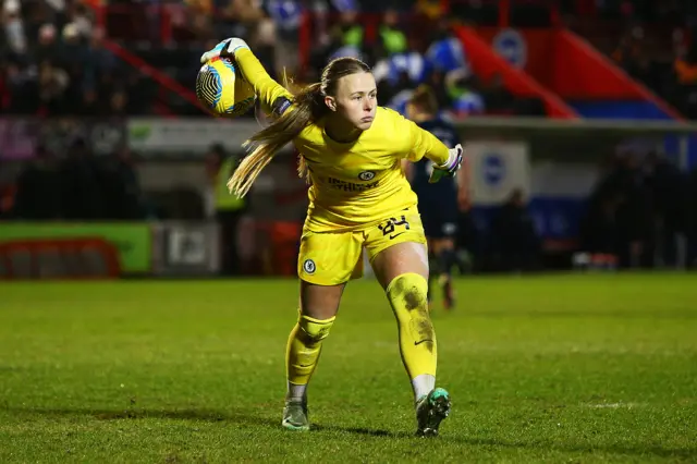 Hannah Hampton playing for Chelsea