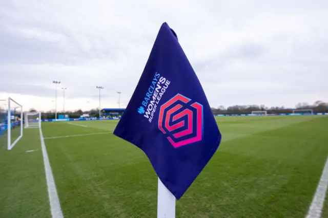 A general view of the corner flag at Walton Hall Park stadium.