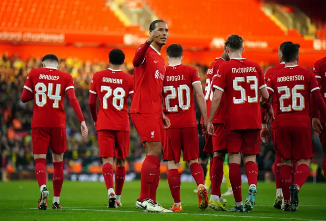 Liverpool players celebrate