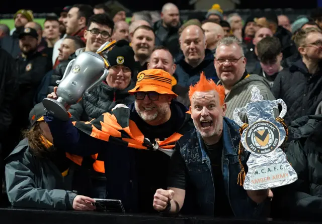 Newport County fans celebrate