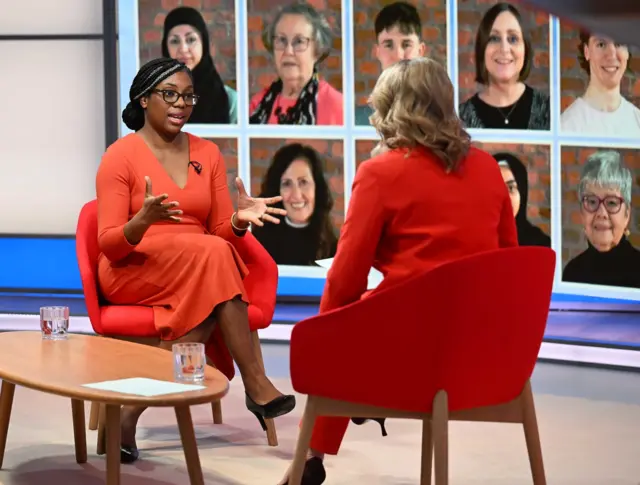 Kemi Badenoch being interviewed by Laura Kuenssberg