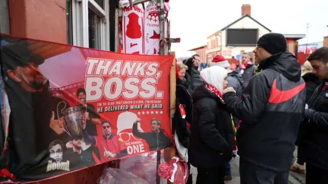 Jurgen Klopp flag at Anfield