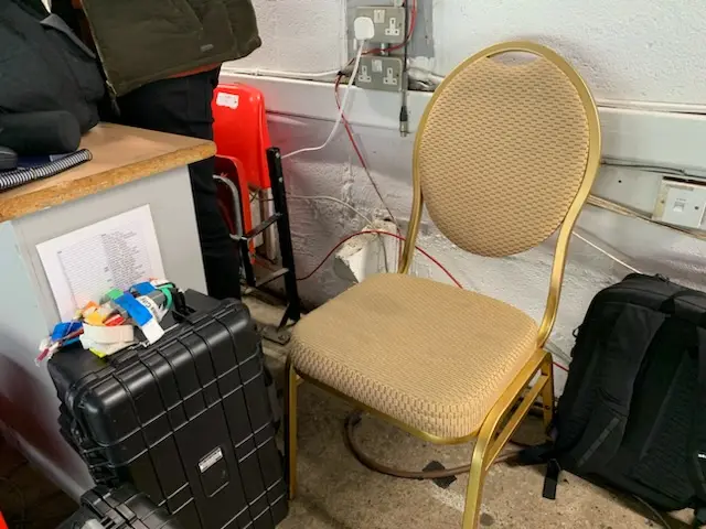 Chair in Rodney Parade press box