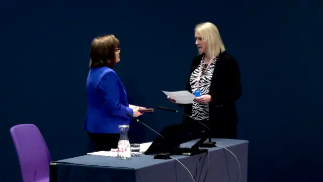 Jeane Freeman is sworn in at the UK Covid inquiry