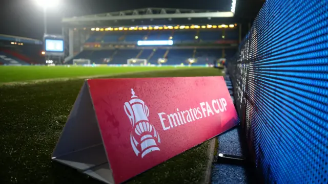 FA Cup sign in Ewood Park