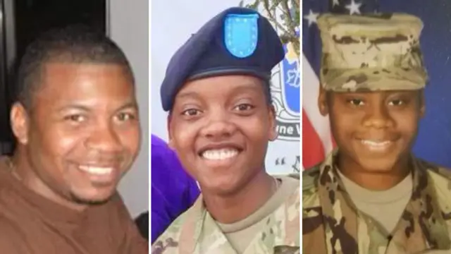 Handout photots of Sgt William J. Rivers, Spc Kennedy L. Sanders and Spc Breonna A. Moffett