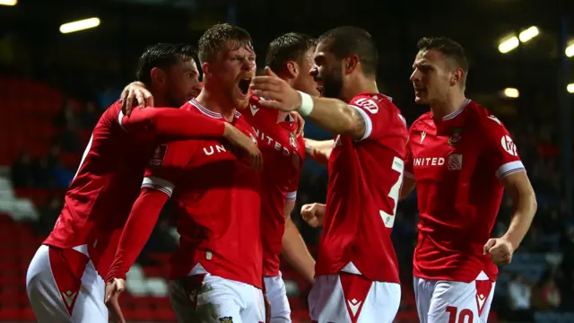 Wrexham players celebrate