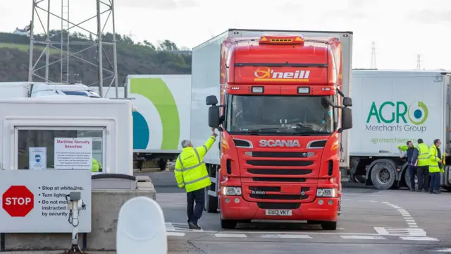 Lorry at a Northern Ireland port