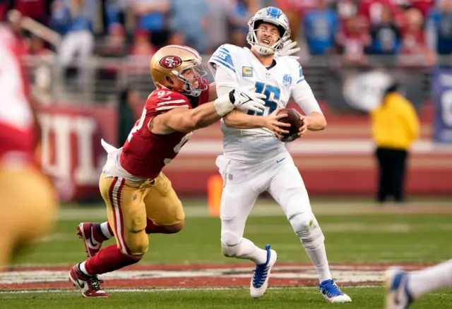 Nick Bosa sacks Jared Goff