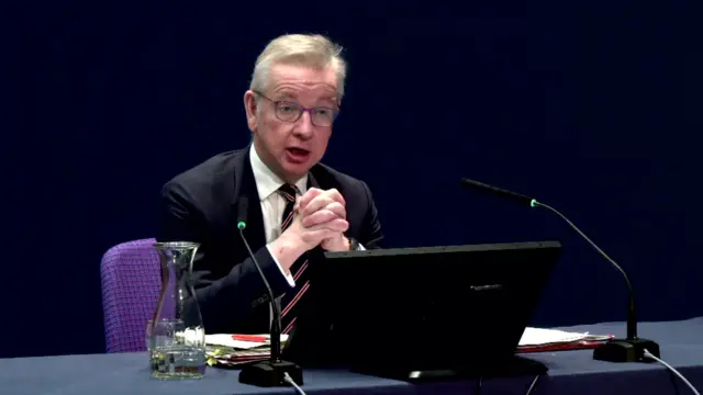 Michael Gove speaks to the UK Covid inquiry