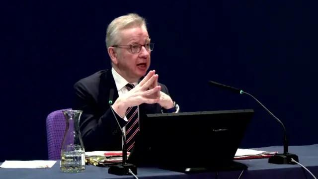 Michael Gove speaks at the UK Covid inquiry