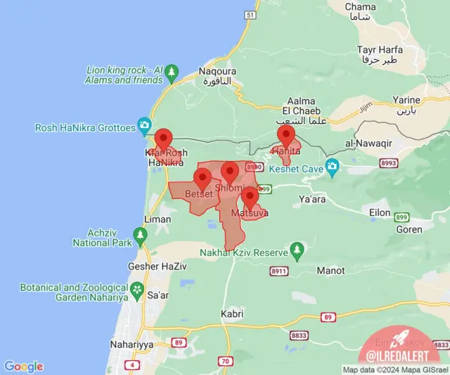 israel lebanon rocket alert