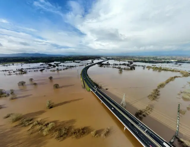 Flooding near Carrington Bridge, Worcester