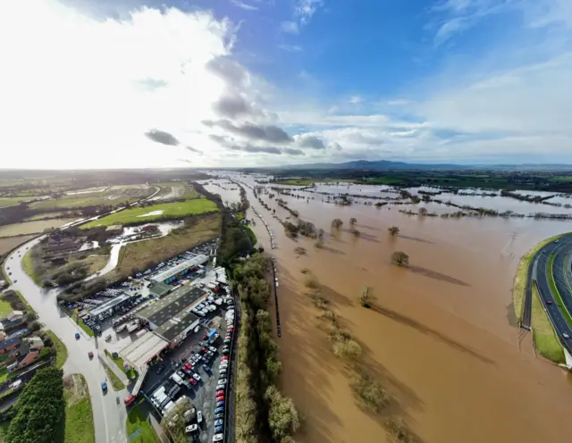 Flooding near Carrington Bridge, Worcester