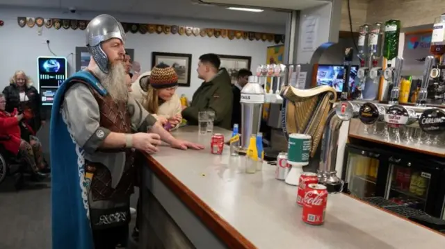 Viking at bar