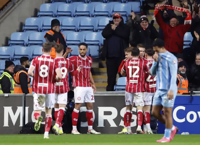 Bristol Rovers celebrate their equaliser