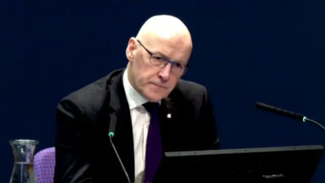 John Swinney talking to the inquiry