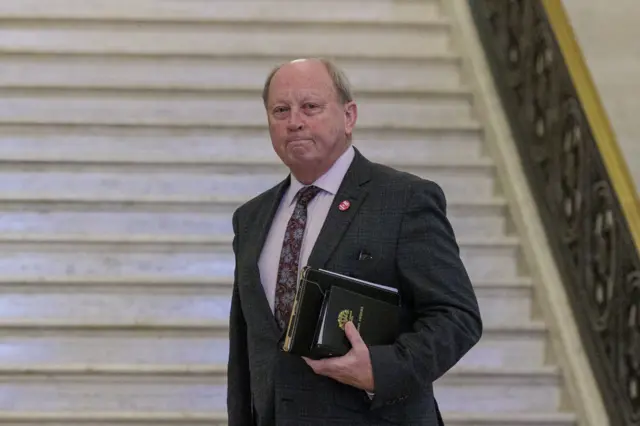 The TUV leader Jim Allister at Stormont