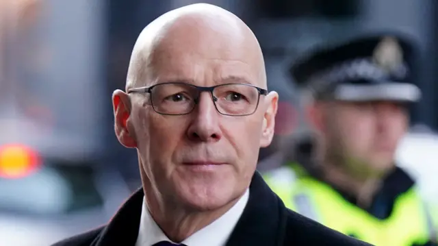 John Swinney arriving at the inquiry