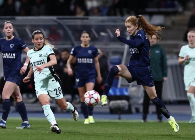 Chelsea's Jelena Cankovic in action with Paris FC's Celina Ould Hocine