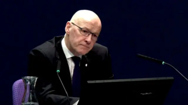 John Swinney giving evidence to Covid inquiry