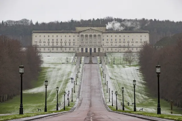 Stormont in snow