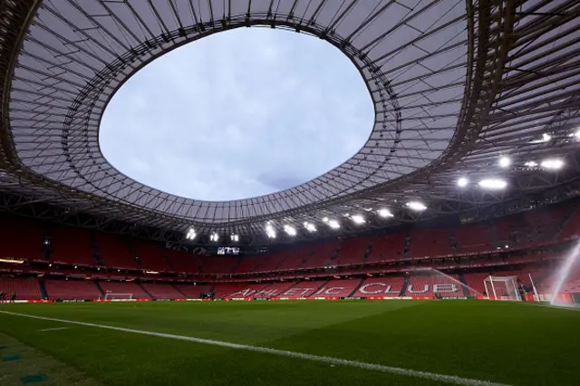 General view inside of San Mames stadium