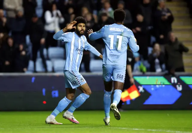 Ellis Simms celebrates his equaliser