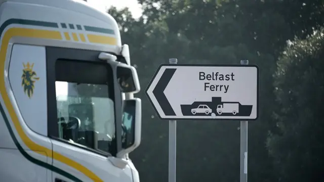 Picture of lorry at Irish sea ferry terminal