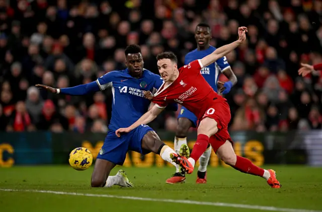 Diogo Jota of Liverpool scoring the opening goal