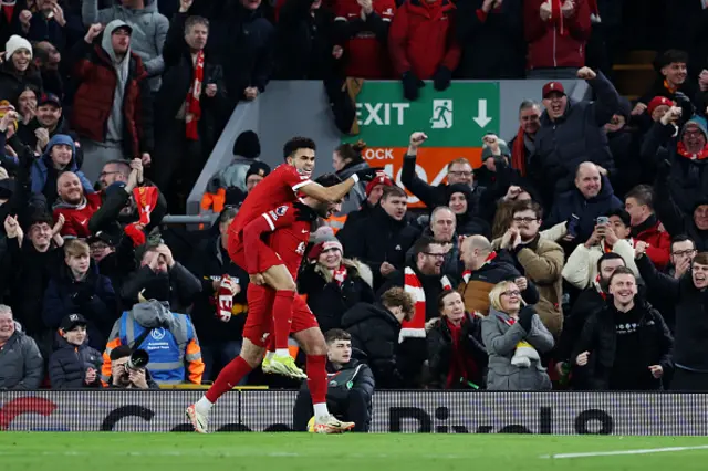 Dominik Szoboszlai of Liverpool celebrates scoring