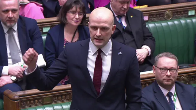 SNP Westminster leader Stephen Flynn is asking a question to the PM in Commons