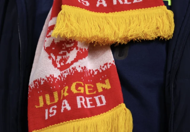 Liverpool fans scarf shows 'Jurgen is a Red'