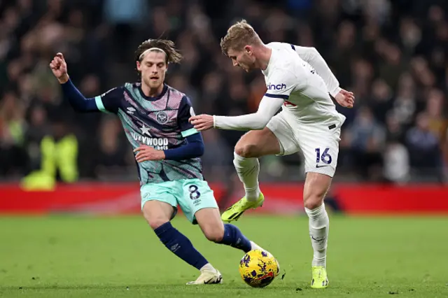 Timo Werner of Tottenham Hotspur runs with the ball